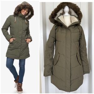 Roxy Ellie Longline Hooded Waterproof Puffer Jacket - size small